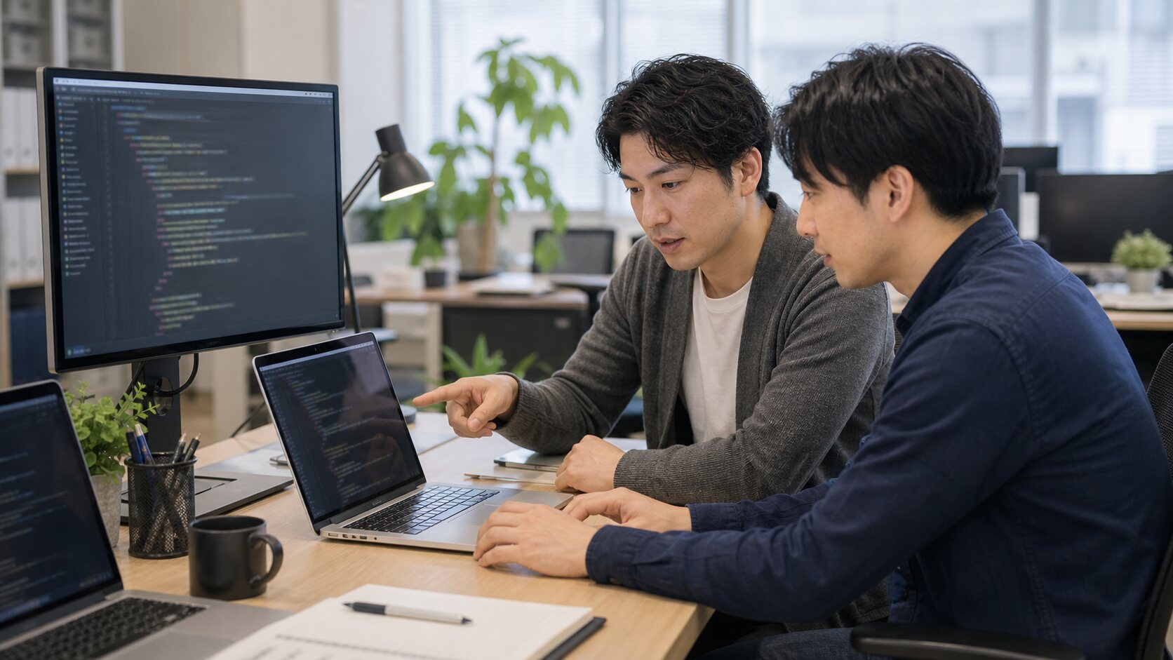 コードレビューを行うメンバー